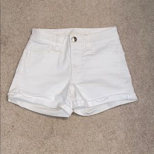 White jean shorts